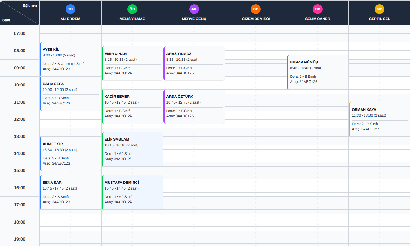 Ders Programı Önizlemesi
